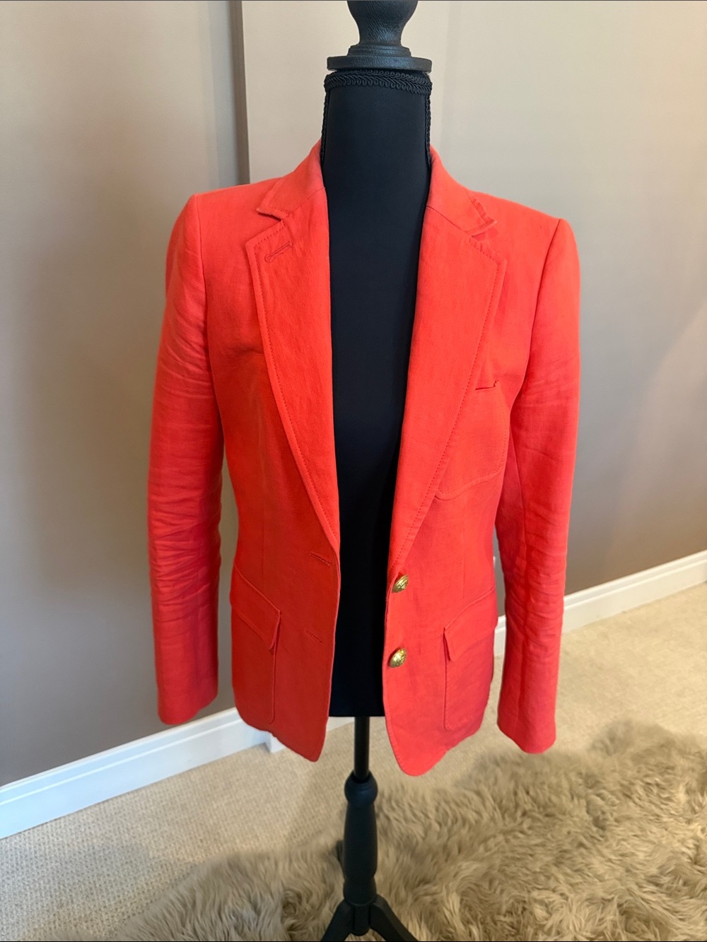 J. Crew Bright Red Single-Breasted Blazer